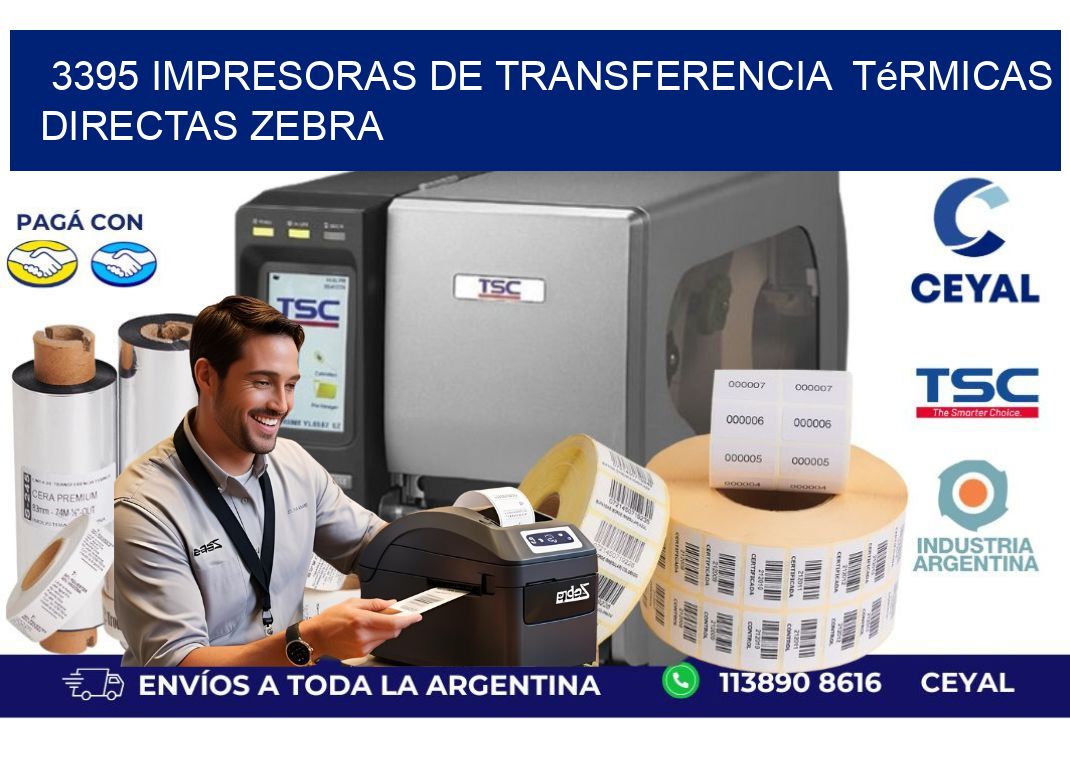 3395 impresoras de Transferencia térmicas directas zebra