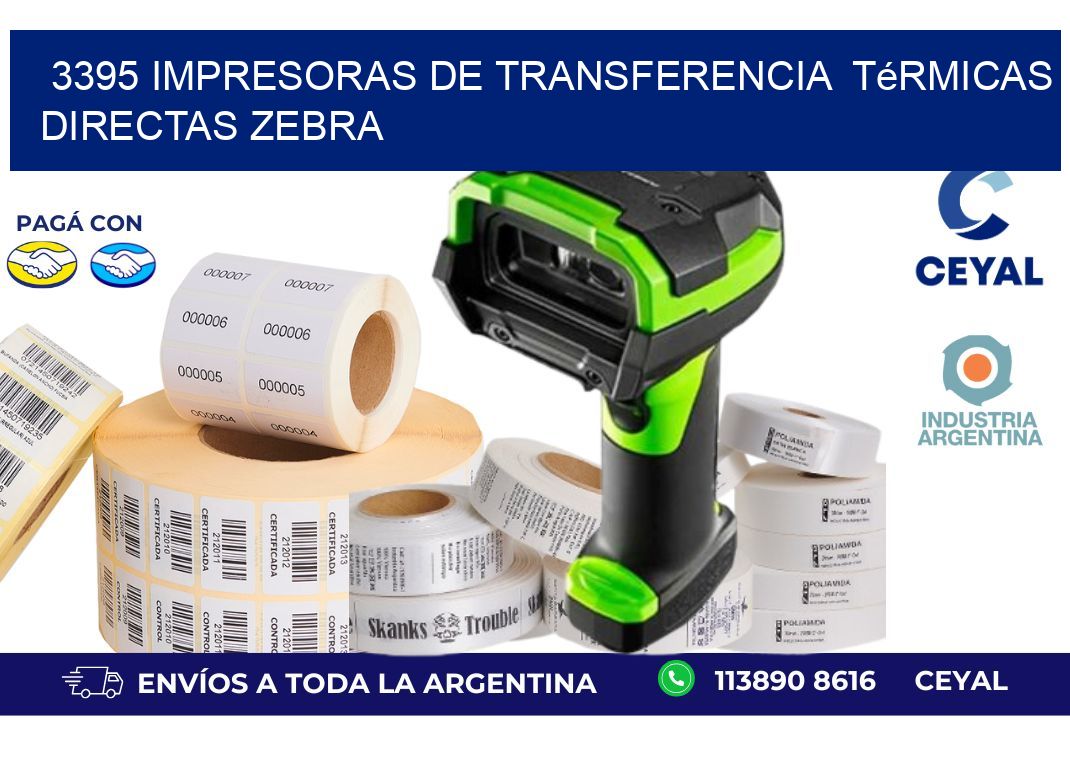 3395 impresoras de Transferencia térmicas directas zebra