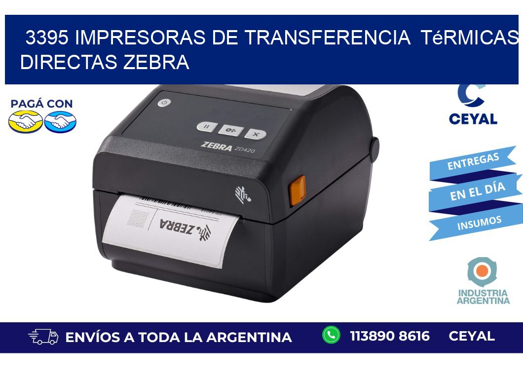 3395 impresoras de Transferencia térmicas directas zebra