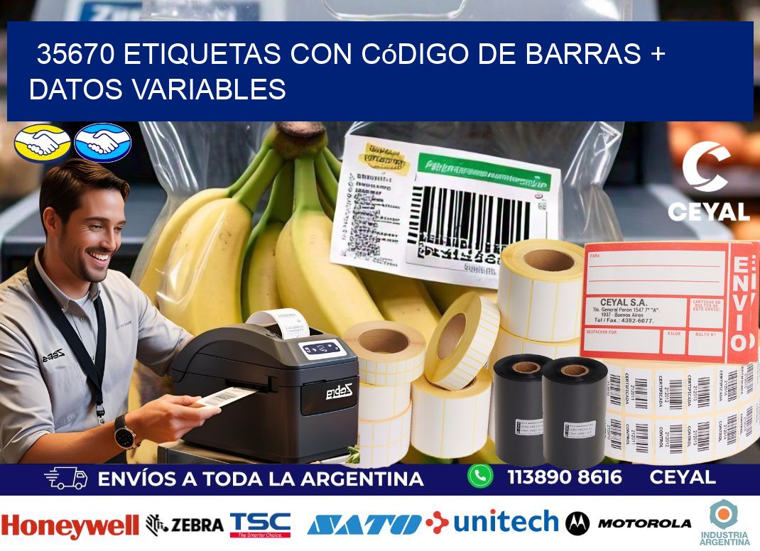35670 etiquetas con código de barras + datos variables