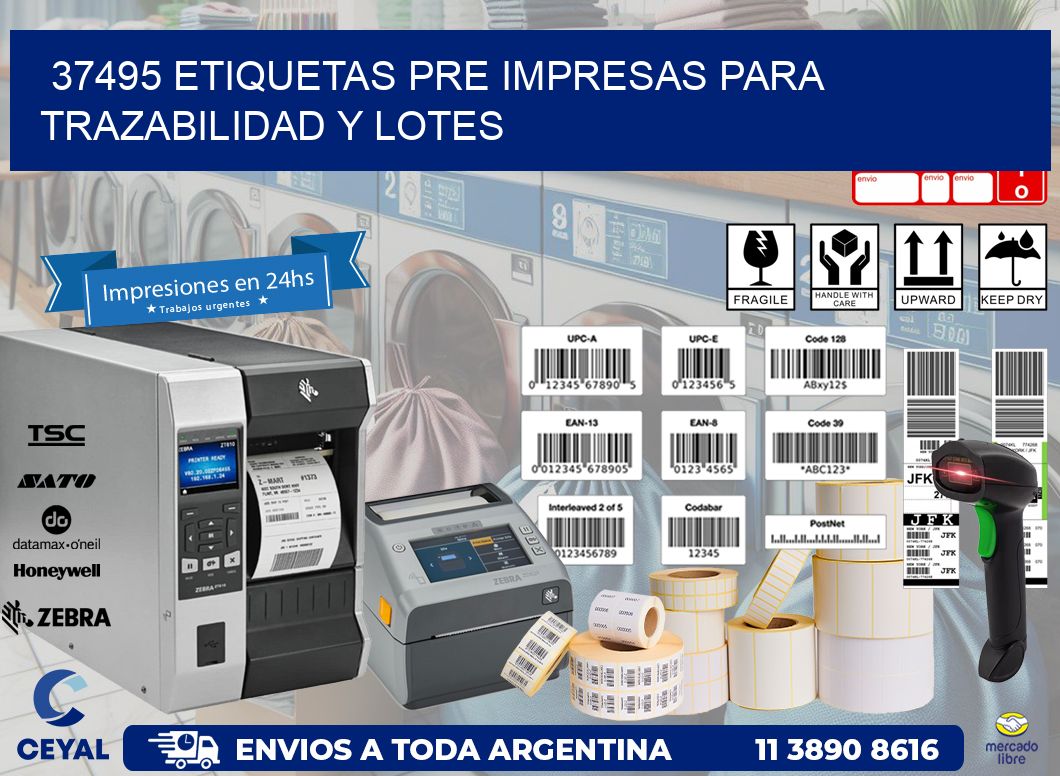 37495 etiquetas pre impresas para trazabilidad y lotes