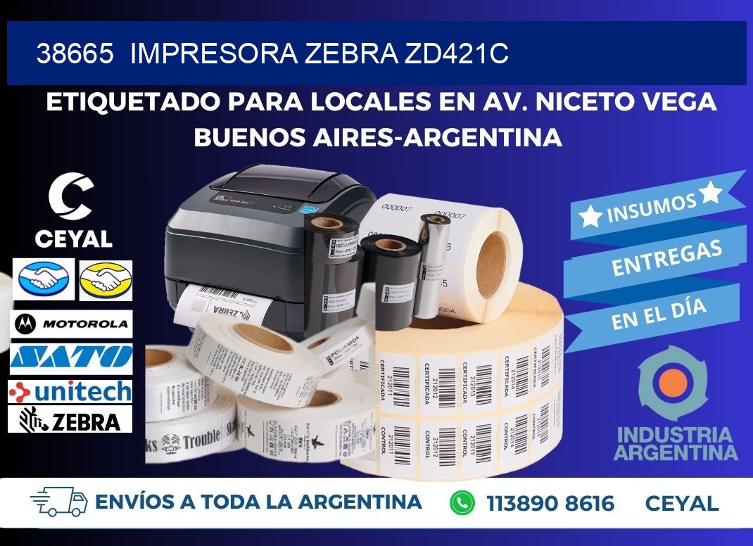 38665 Impresora Zebra zd421c