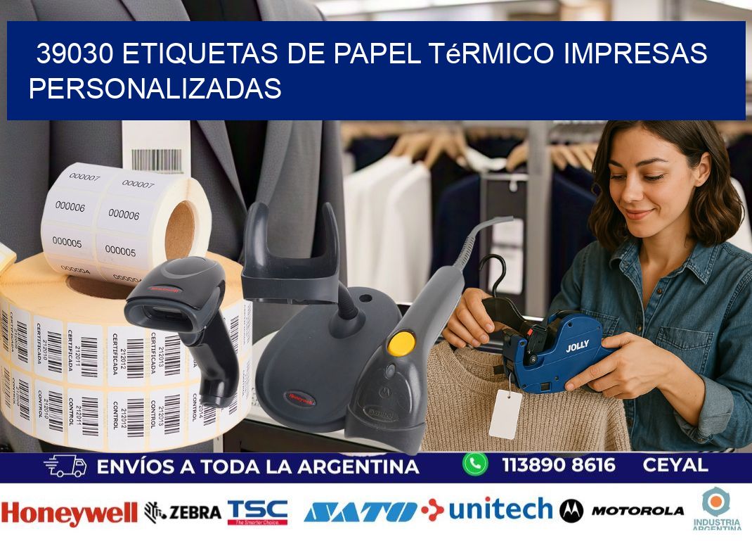 39030 Etiquetas de papel térmico impresas personalizadas