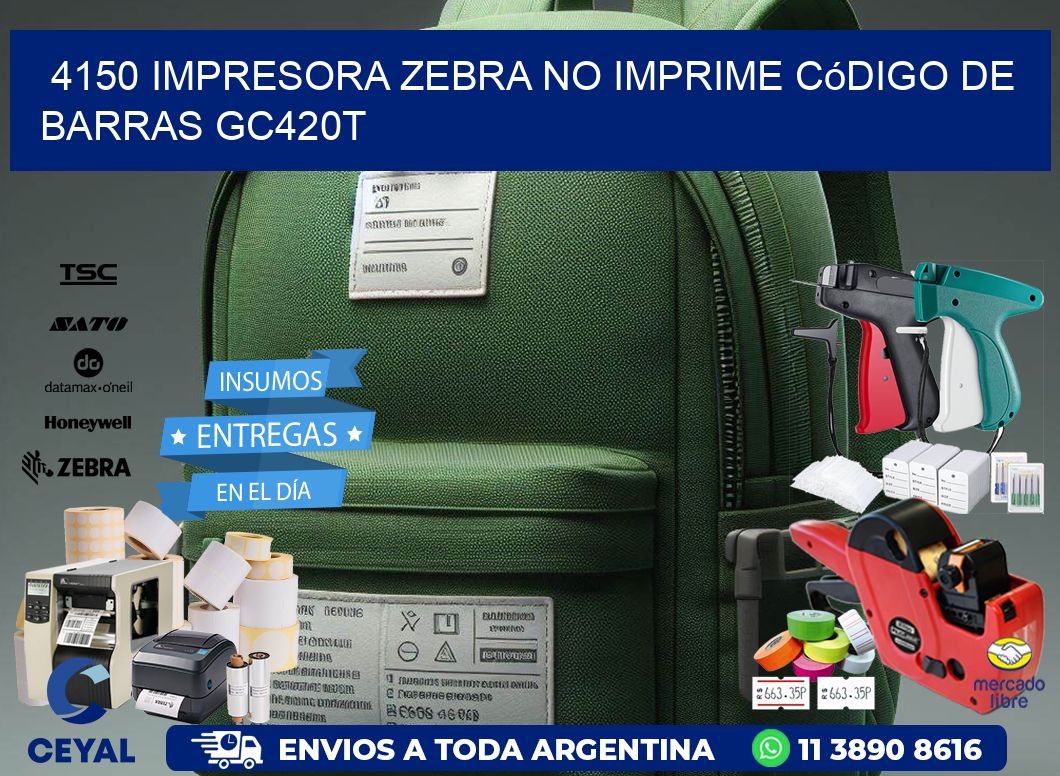 4150 impresora Zebra no imprime código de barras GC420T