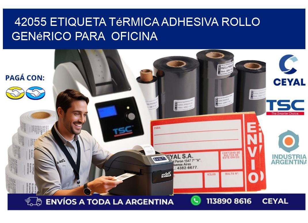 42055 Etiqueta térmica adhesiva Rollo genérico para  oficina