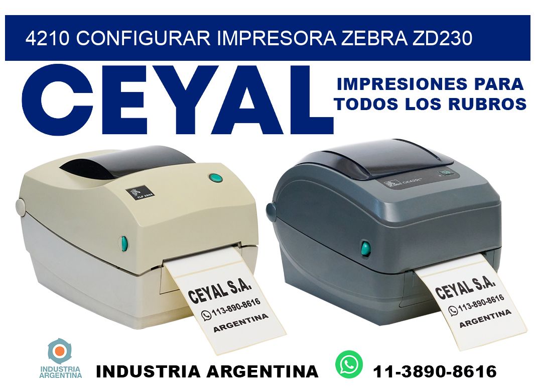 4210 configurar impresora zebra zd230