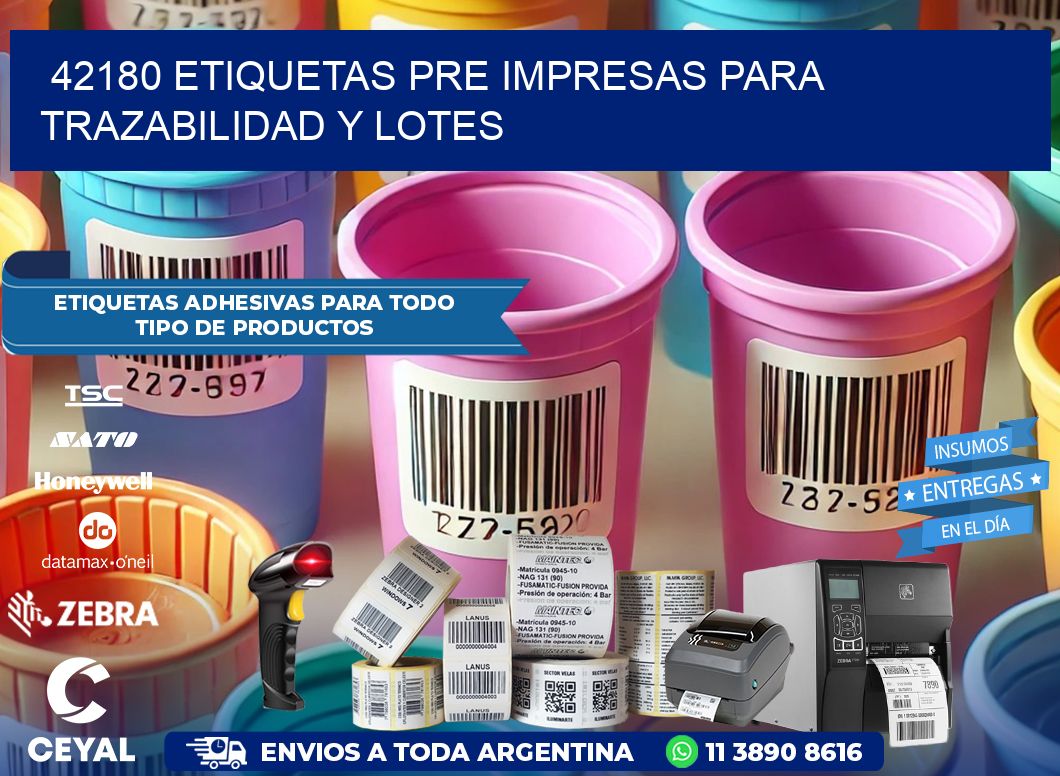 42180 etiquetas pre impresas para trazabilidad y lotes