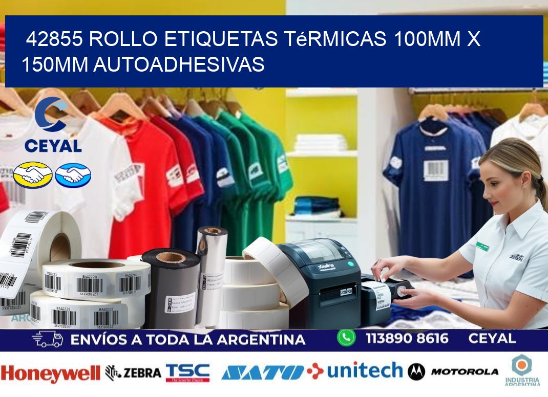 42855 Rollo Etiquetas Térmicas 100mm X 150mm Autoadhesivas