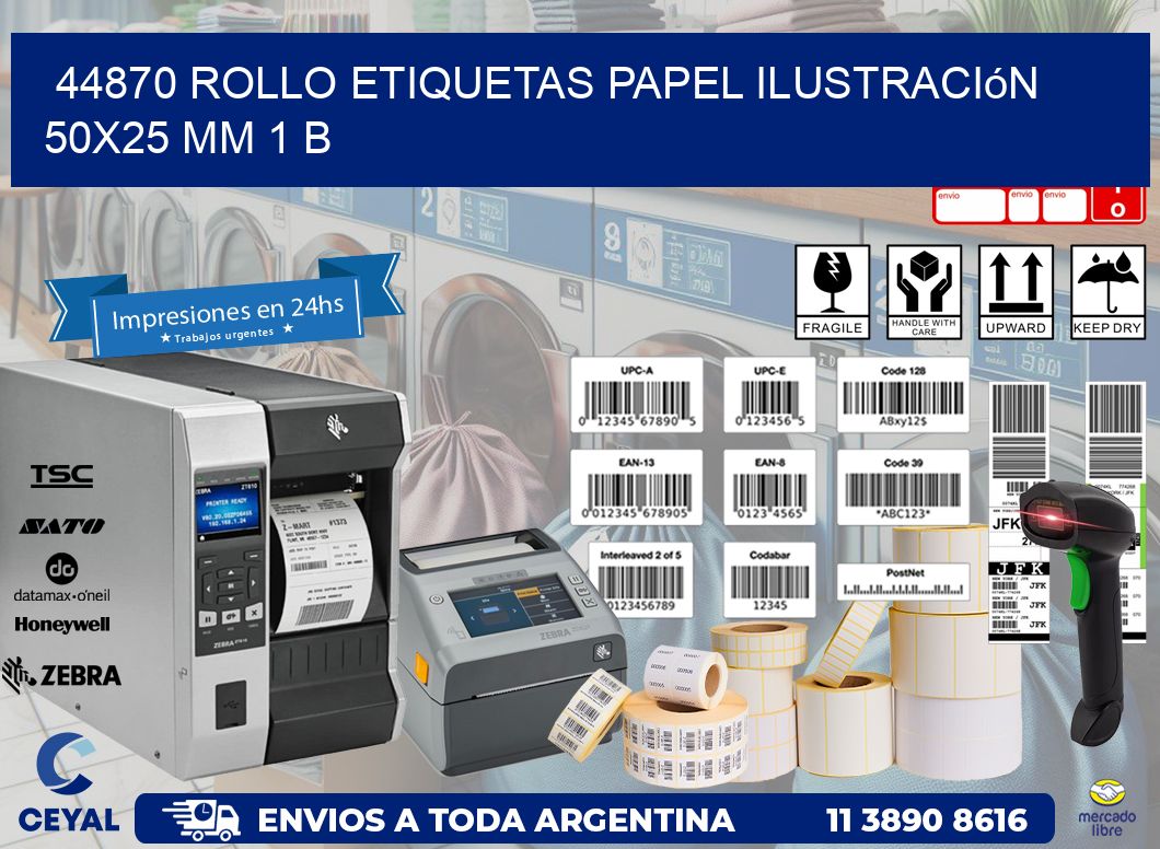 44870 Rollo Etiquetas Papel Ilustración 50x25 Mm 1 B
