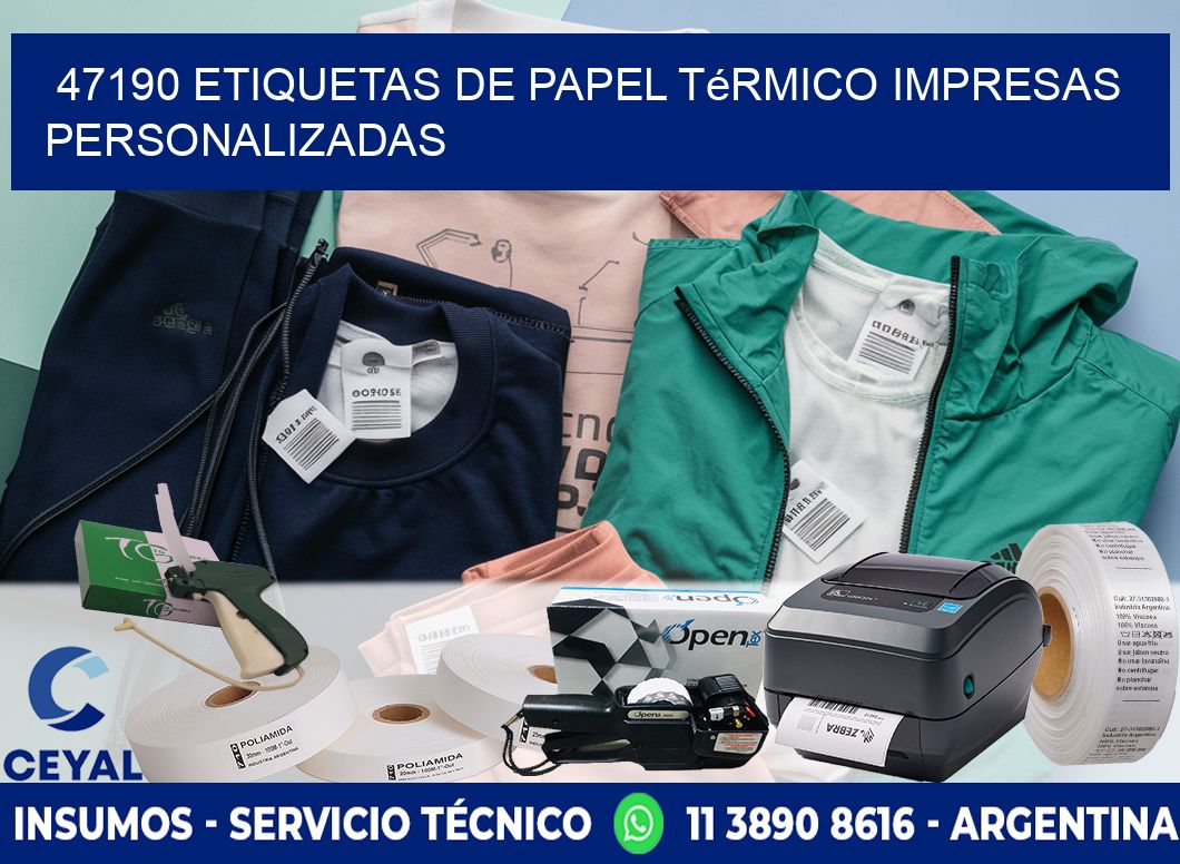 47190 Etiquetas de papel térmico impresas personalizadas