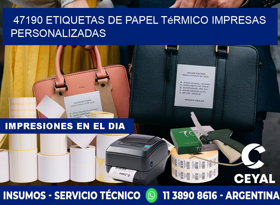 47190 Etiquetas de papel térmico impresas personalizadas