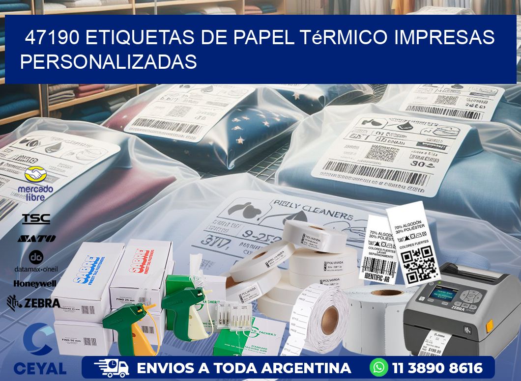 47190 Etiquetas de papel térmico impresas personalizadas