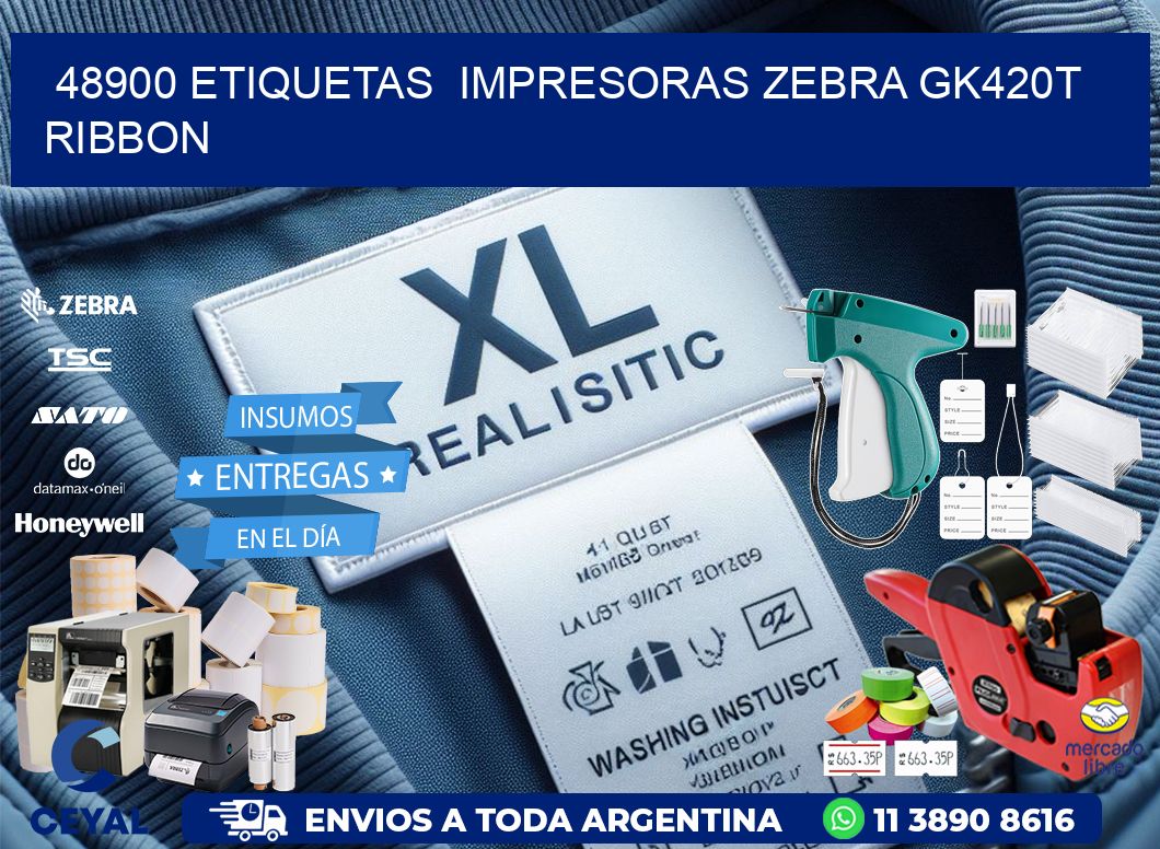 48900 Etiquetas impresoras zebra gk420t ribbon