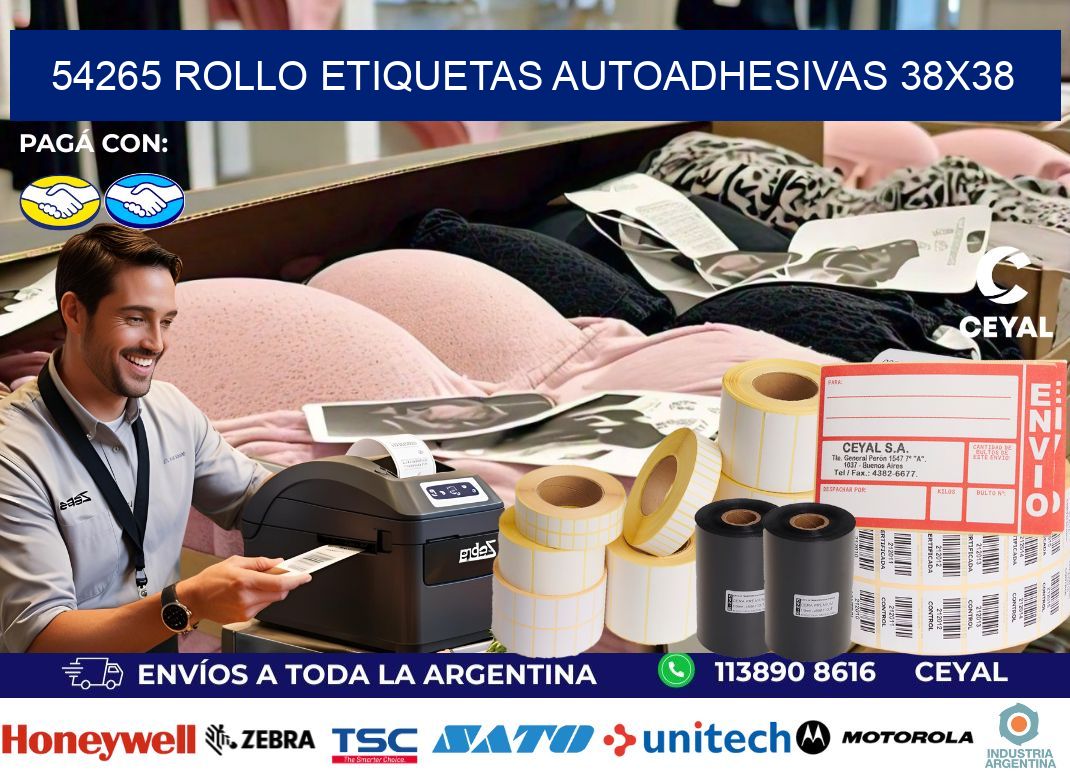54265 Rollo Etiquetas autoadhesivas 38x38