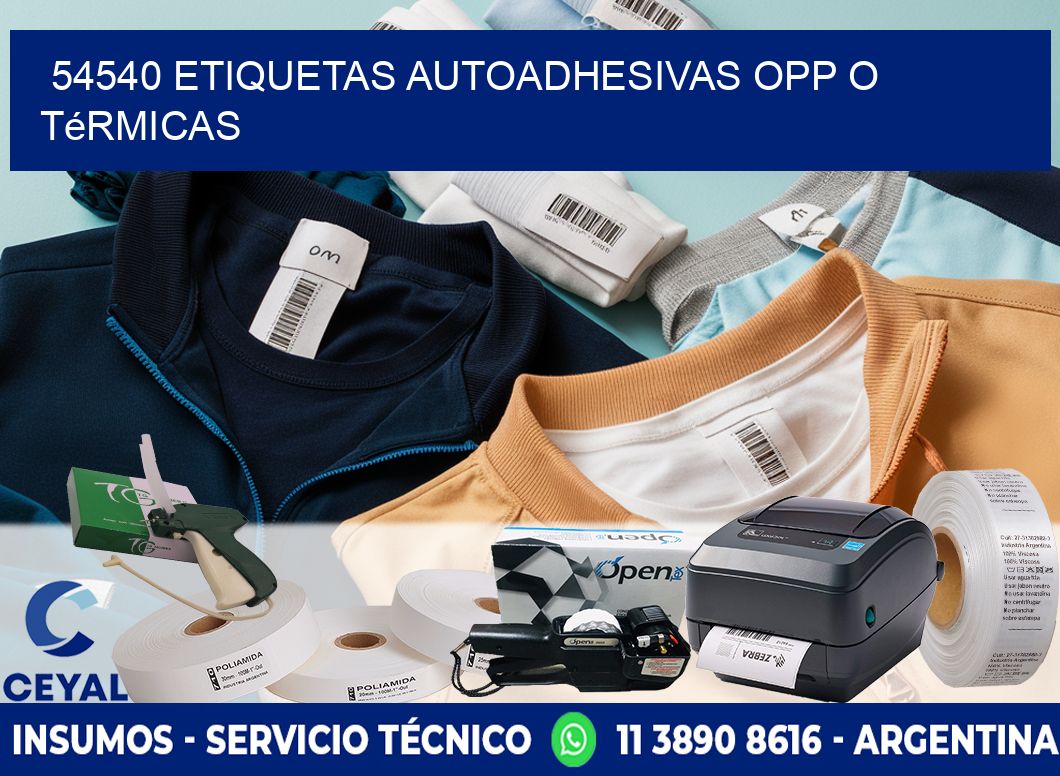 54540 etiquetas autoadhesivas opp o térmicas