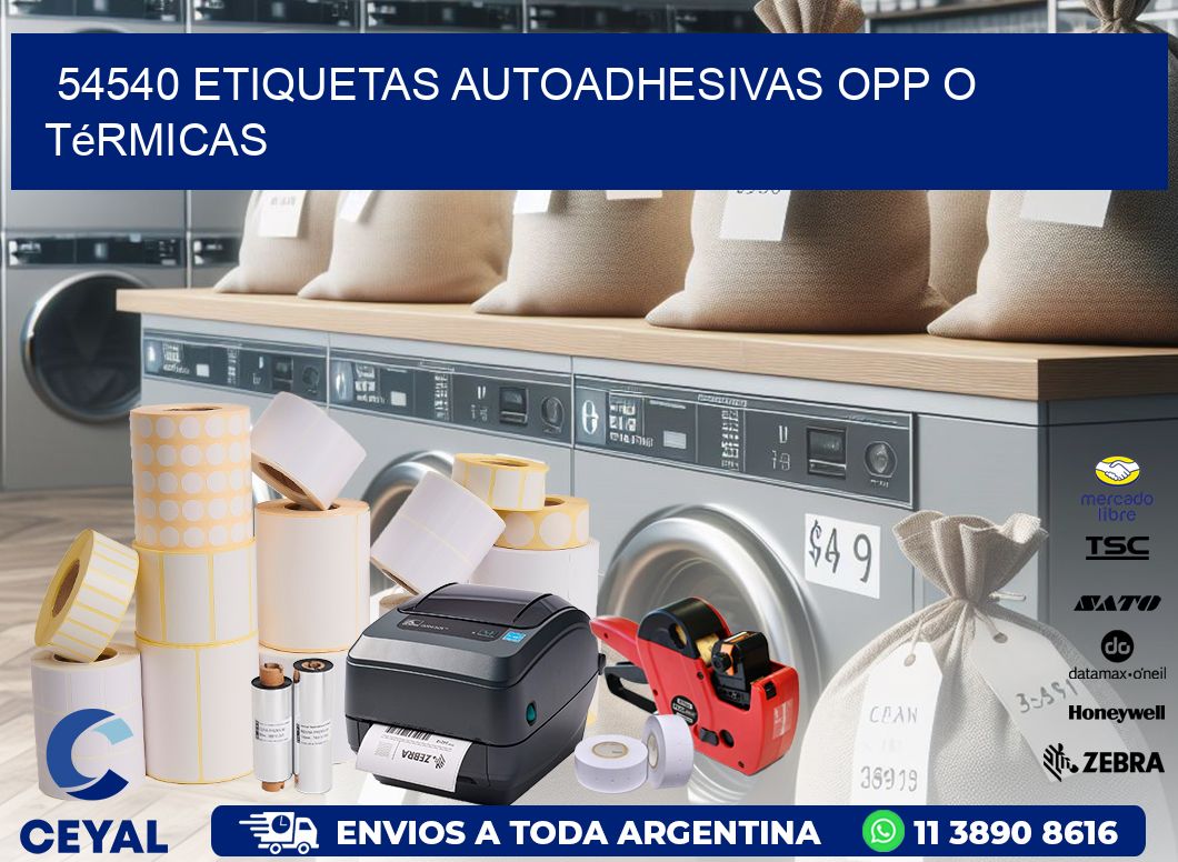54540 etiquetas autoadhesivas opp o térmicas