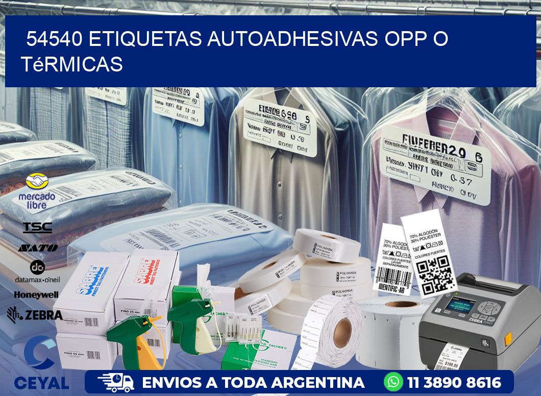 54540 etiquetas autoadhesivas opp o térmicas