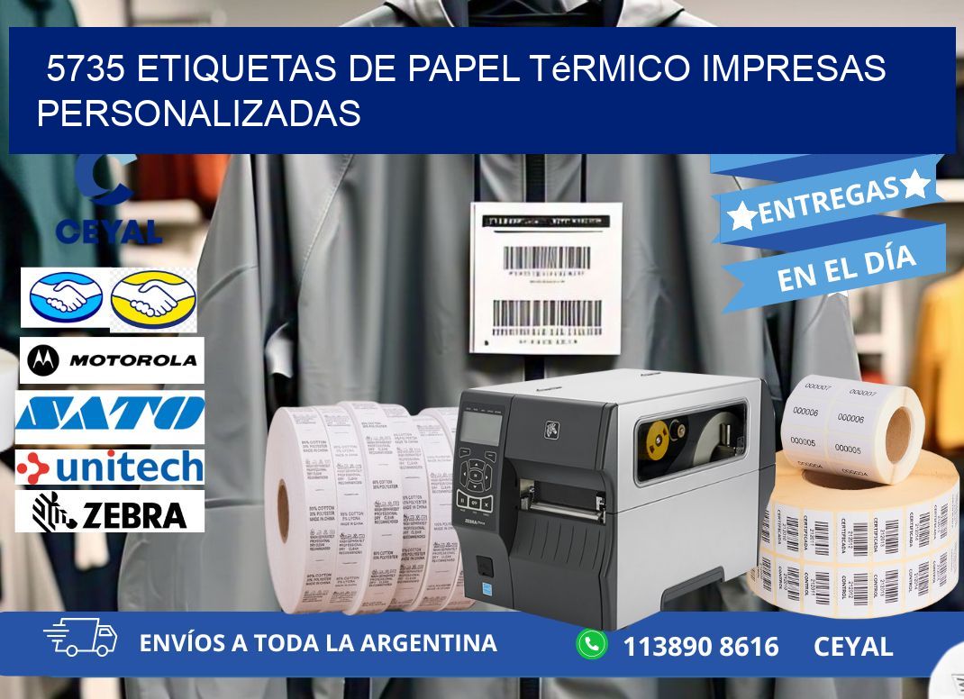 5735 Etiquetas de papel térmico impresas personalizadas
