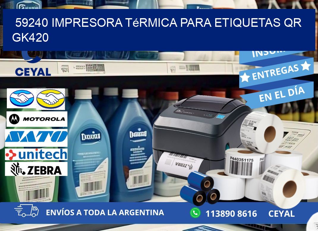 59240 impresora térmica para etiquetas QR GK420