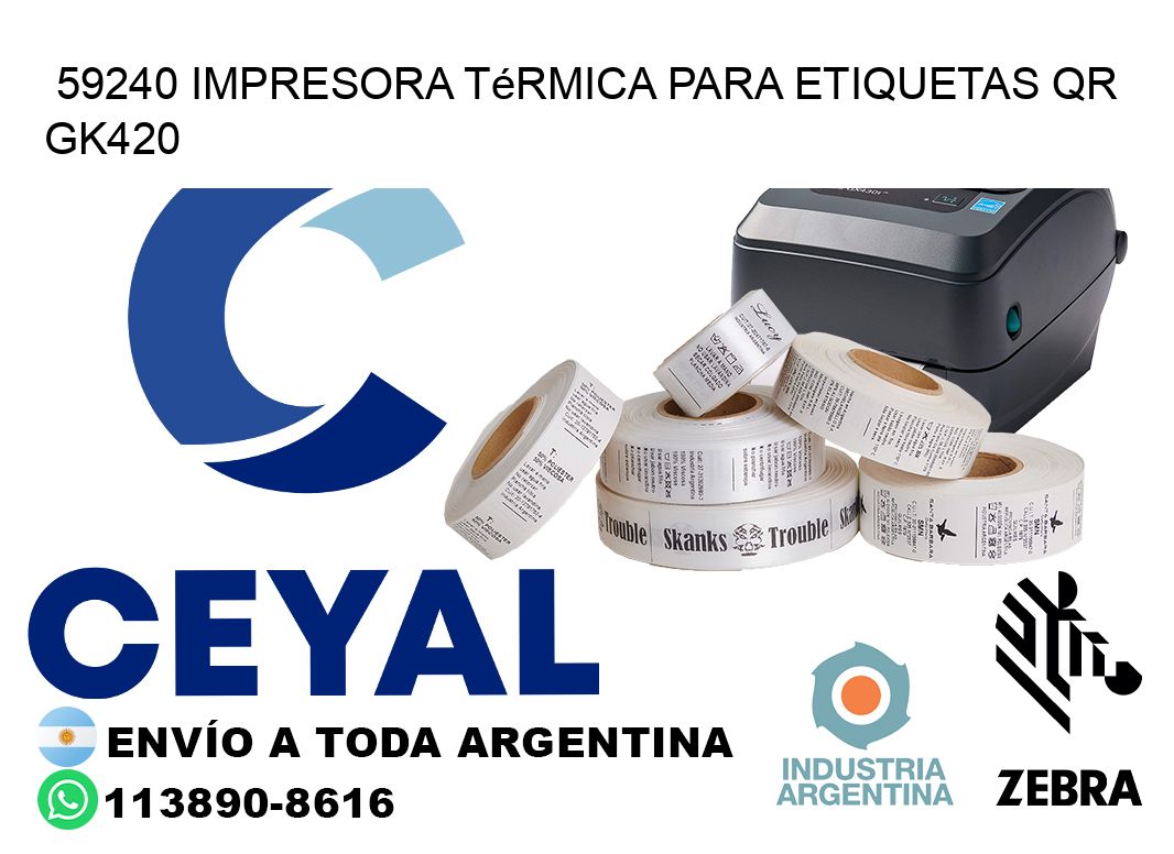 59240 impresora térmica para etiquetas QR GK420