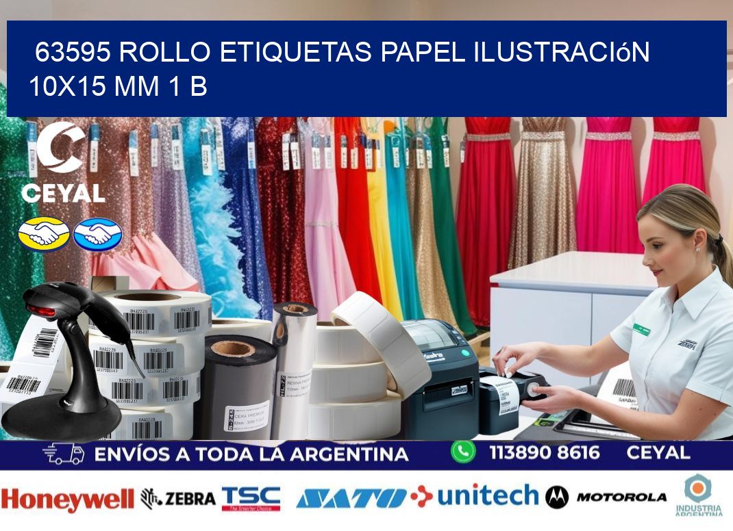 63595 Rollo Etiquetas Papel Ilustración 10x15 Mm 1 B