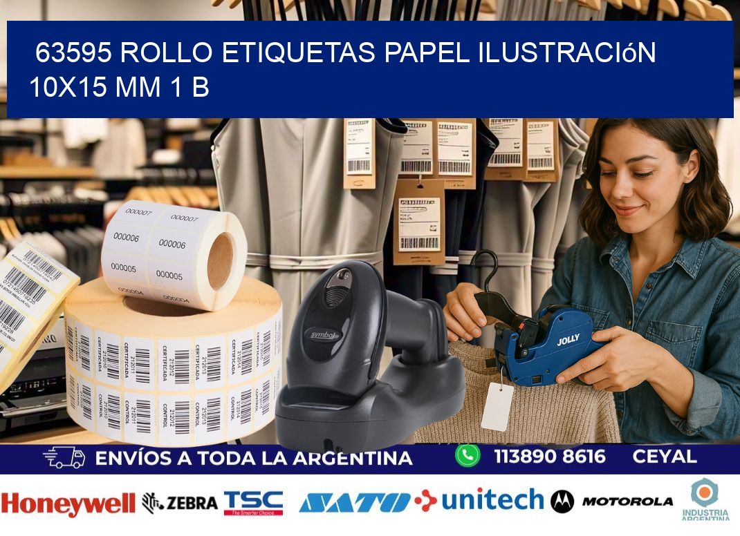 63595 Rollo Etiquetas Papel Ilustración 10x15 Mm 1 B