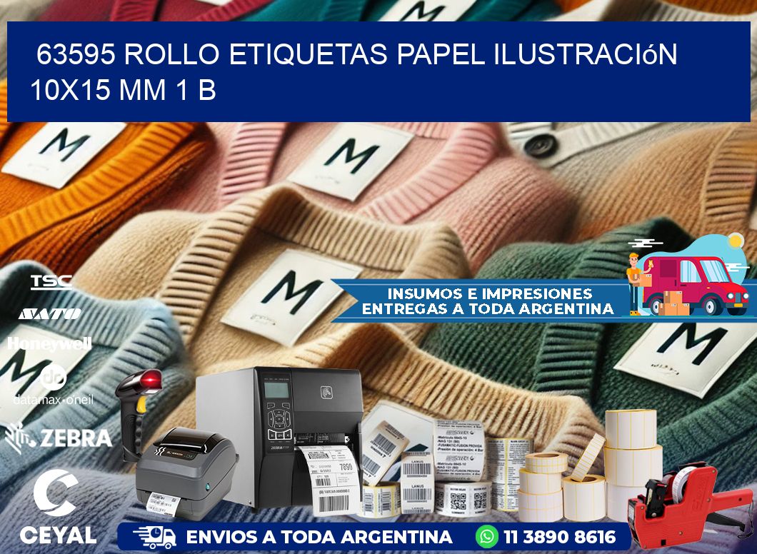 63595 Rollo Etiquetas Papel Ilustración 10x15 Mm 1 B