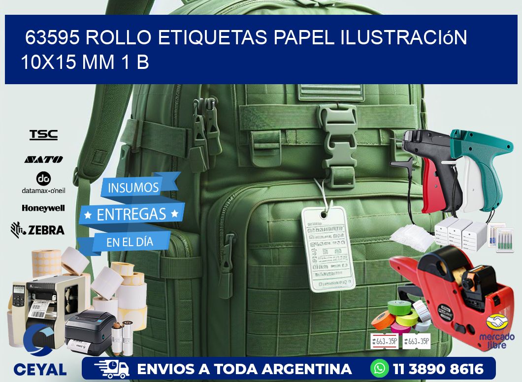 63595 Rollo Etiquetas Papel Ilustración 10×15 Mm 1 B