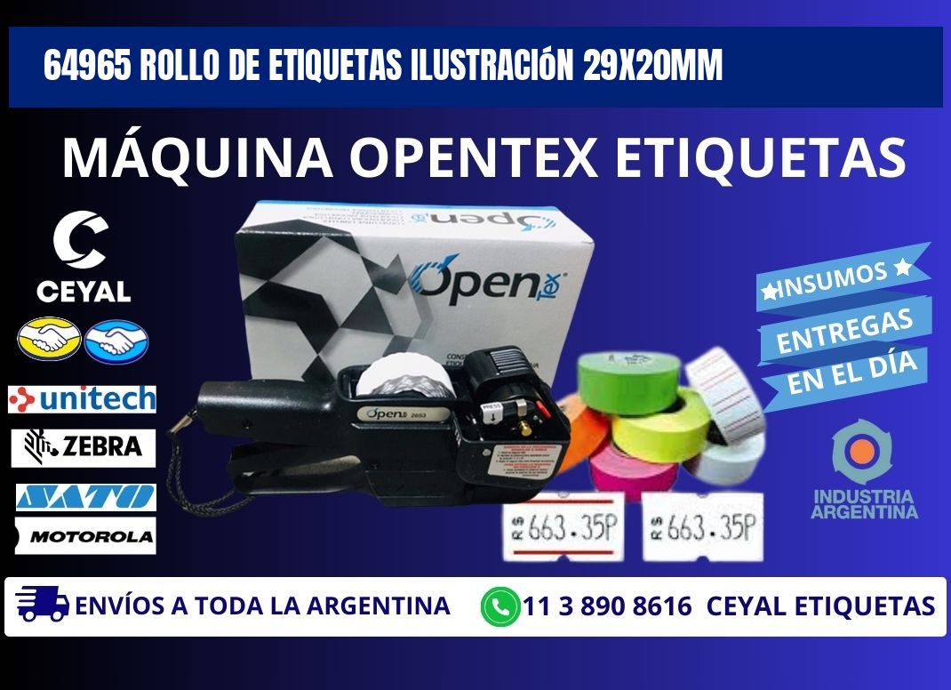 64965 Rollo De Etiquetas Ilustración 29x20mm