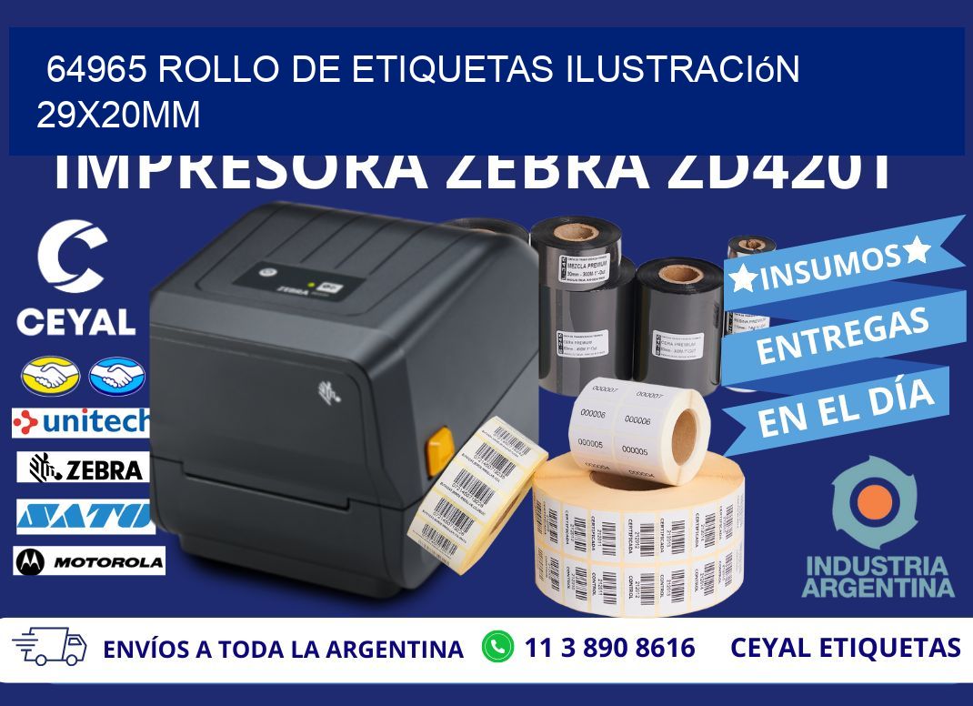 64965 Rollo De Etiquetas Ilustración 29x20mm