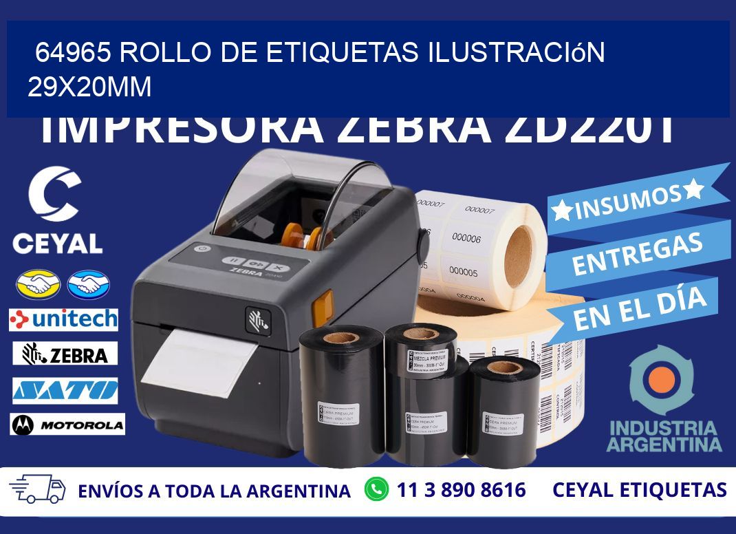 64965 Rollo De Etiquetas Ilustración 29x20mm