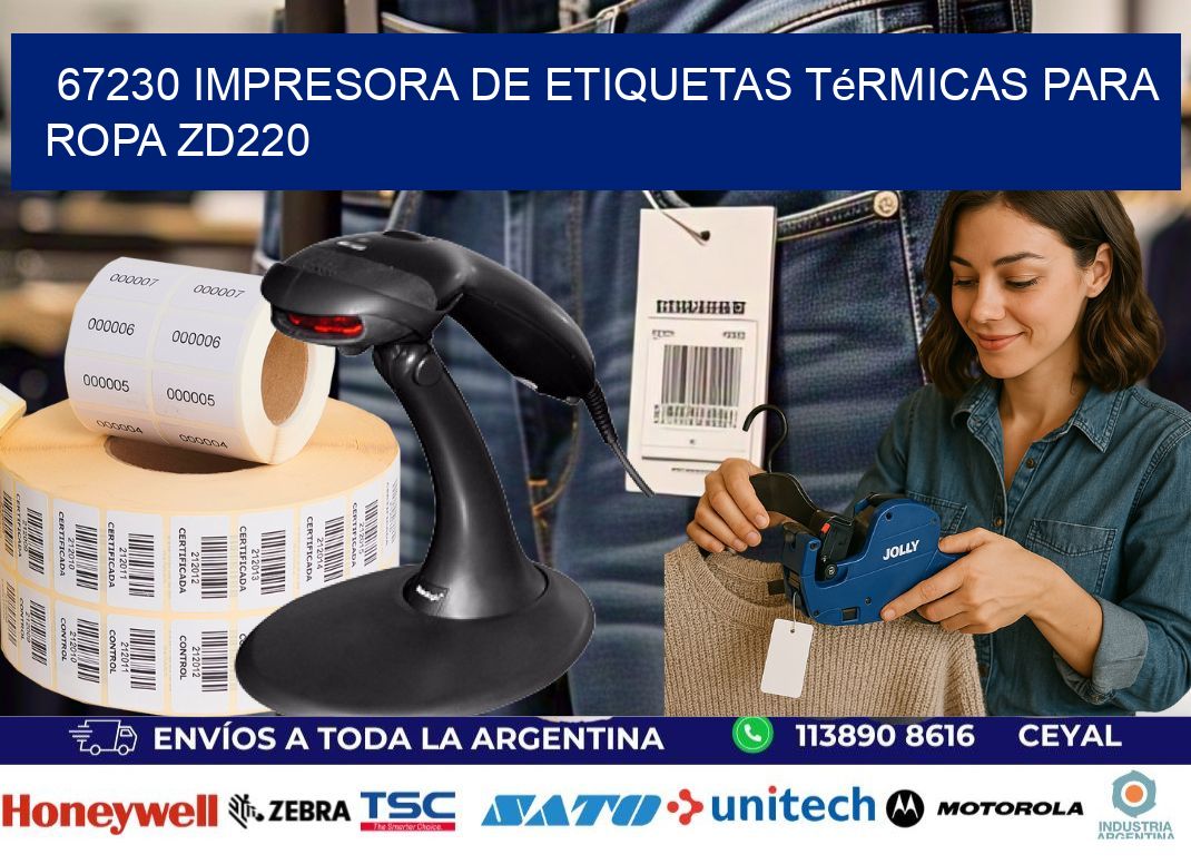 67230 impresora de etiquetas térmicas para ropa ZD220