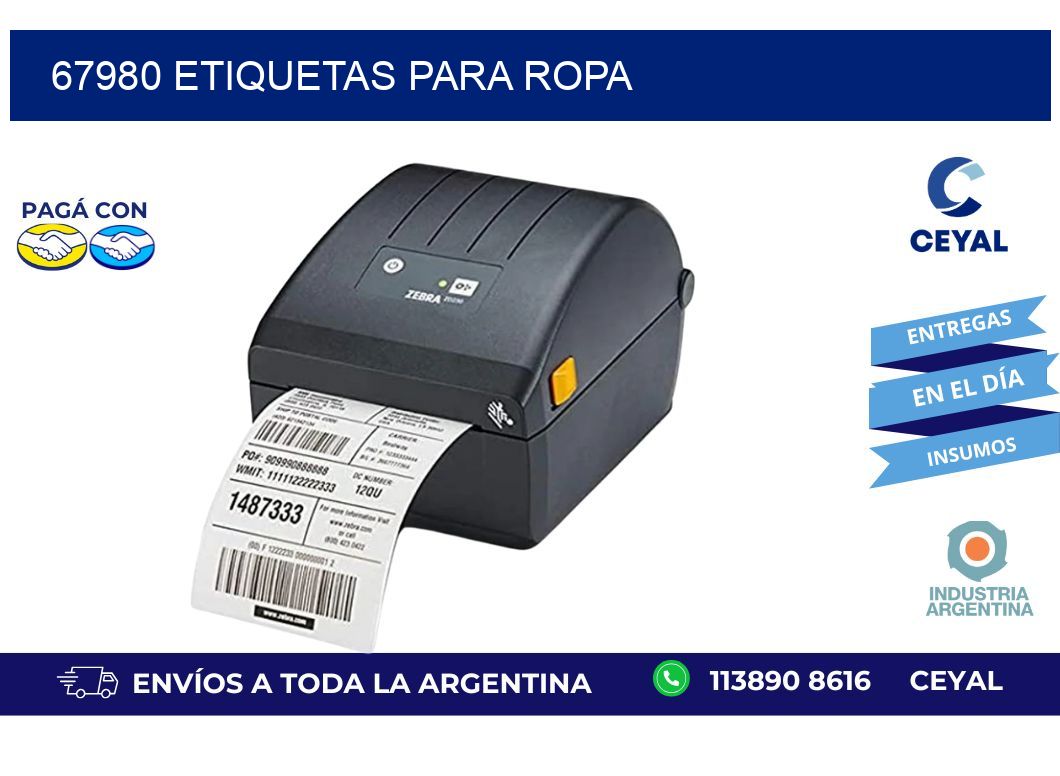 67980 etiquetas para ropa