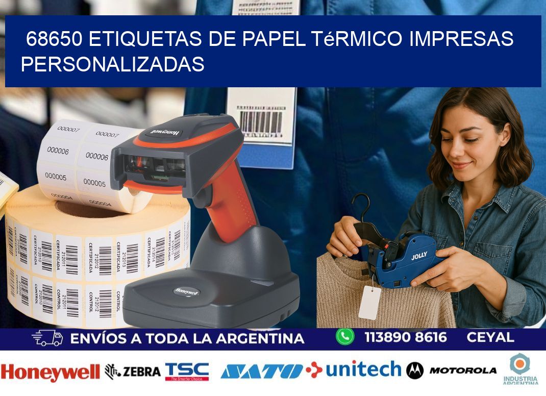 68650 Etiquetas de papel térmico impresas personalizadas