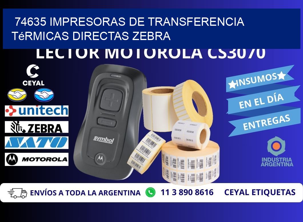 74635 impresoras de Transferencia térmicas directas zebra