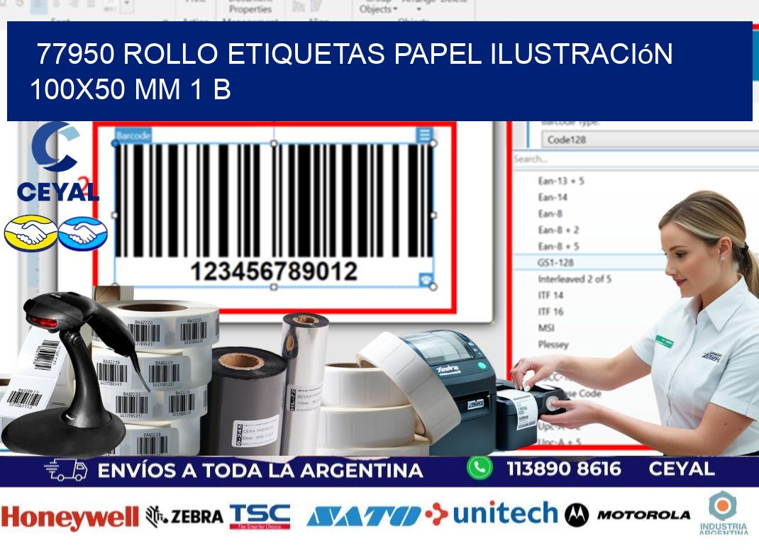 77950 Rollo Etiquetas Papel Ilustración 100x50 Mm 1 B