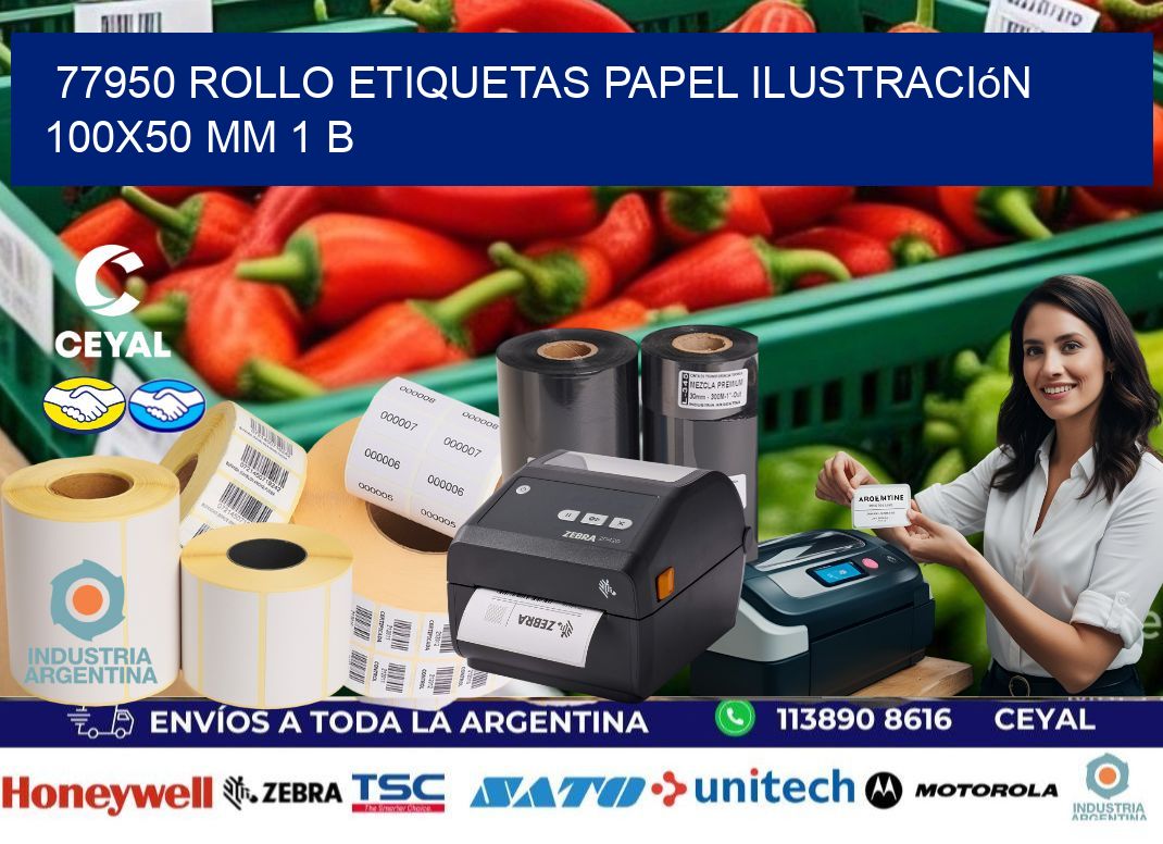 77950 Rollo Etiquetas Papel Ilustración 100×50 Mm 1 B
