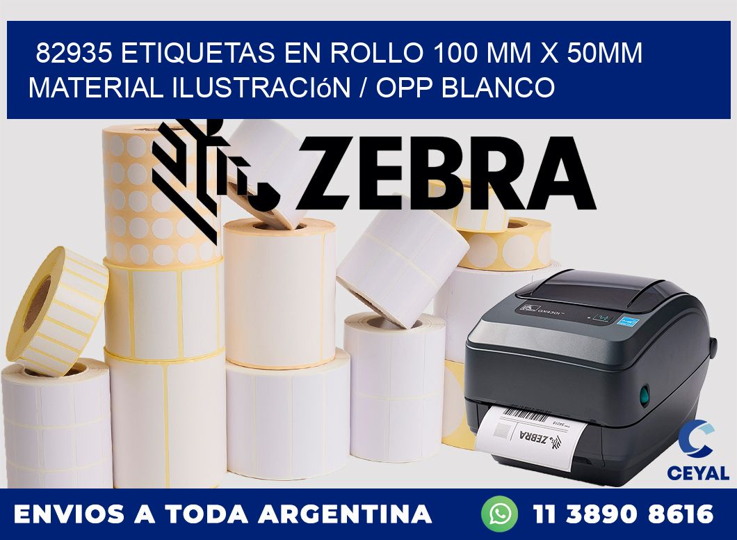 82935 Etiquetas en rollo 100 mm x 50mm material Ilustración / OPP Blanco