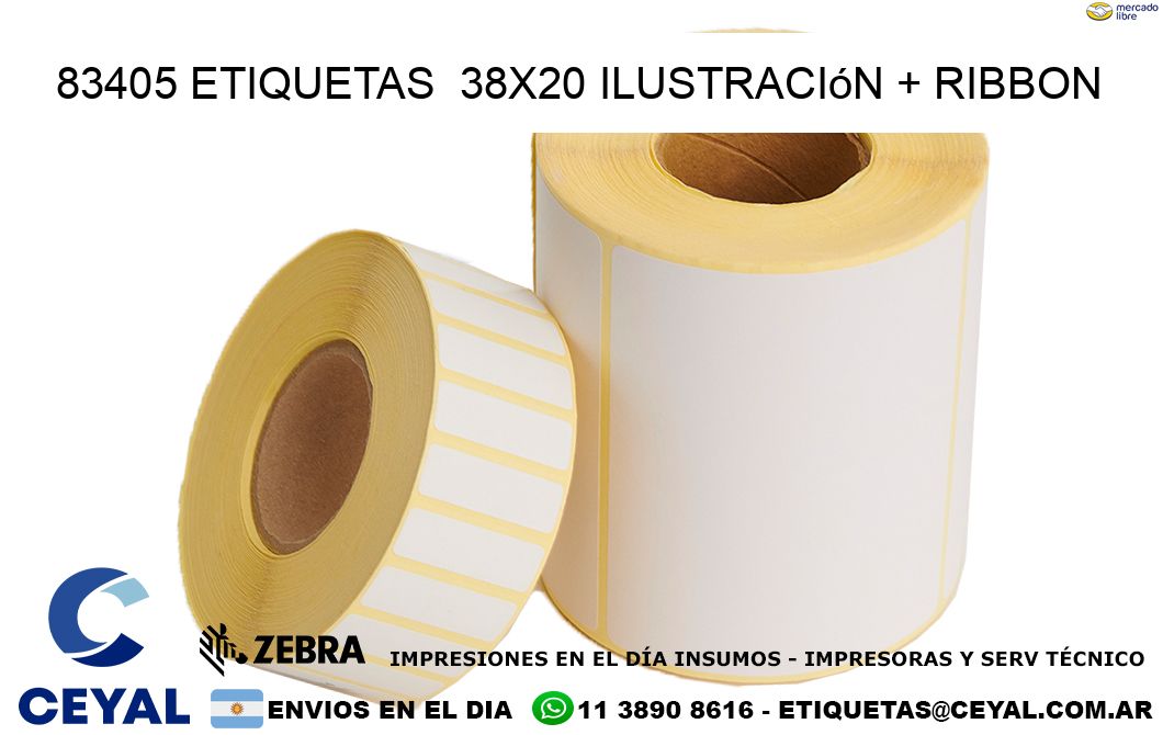 83405 etiquetas 38x20 ilustración + ribbon