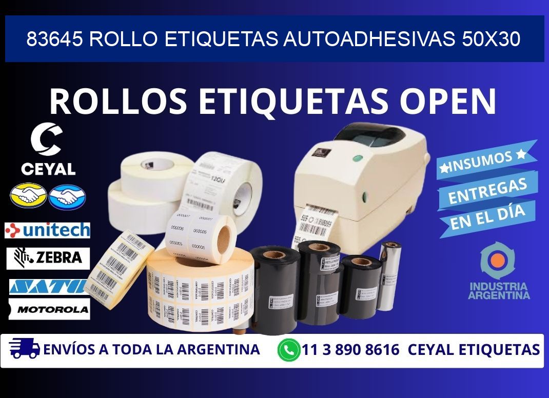 83645 Rollo Etiquetas autoadhesivas 50x30