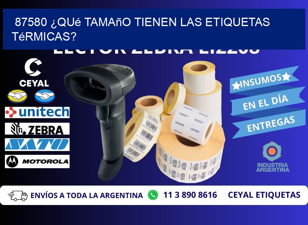 87580 ¿Qué tamaño tienen las etiquetas térmicas?