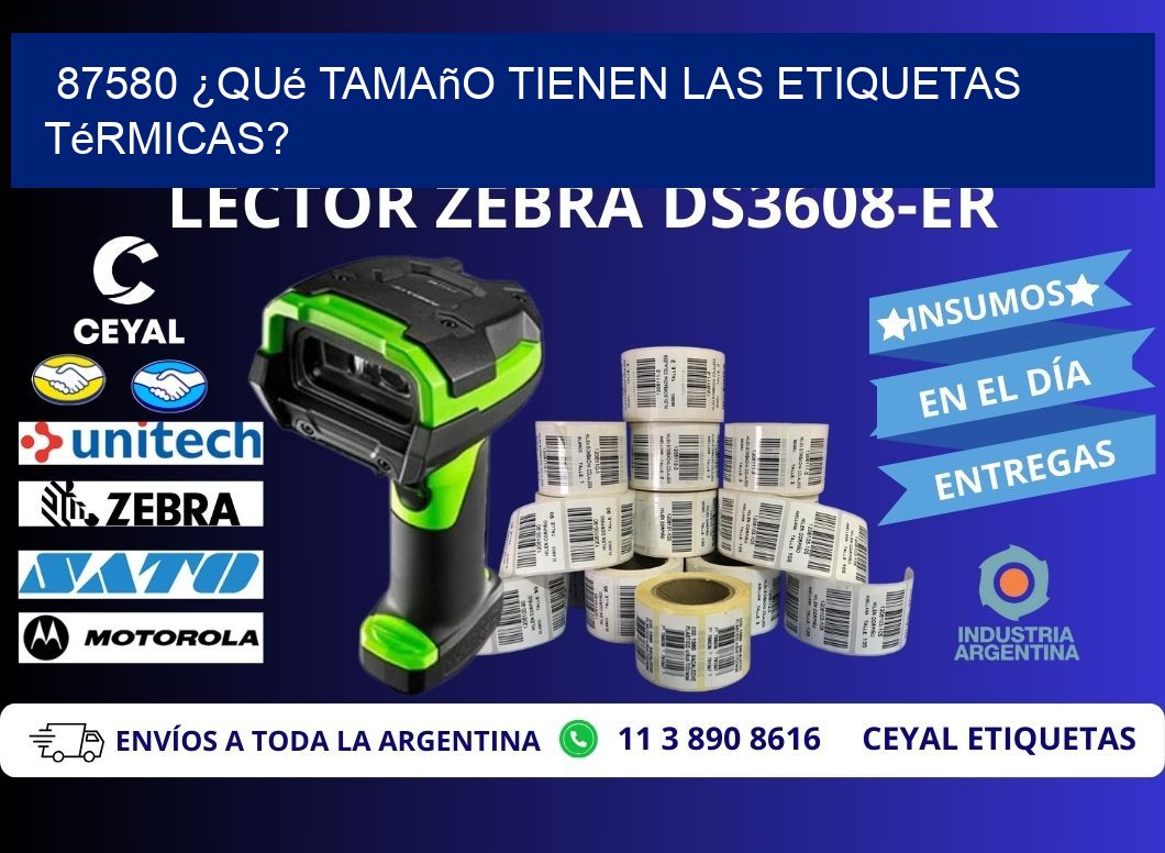 87580 ¿Qué tamaño tienen las etiquetas térmicas?