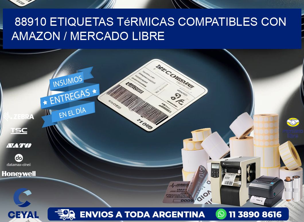 88910 etiquetas térmicas compatibles con Amazon / Mercado Libre