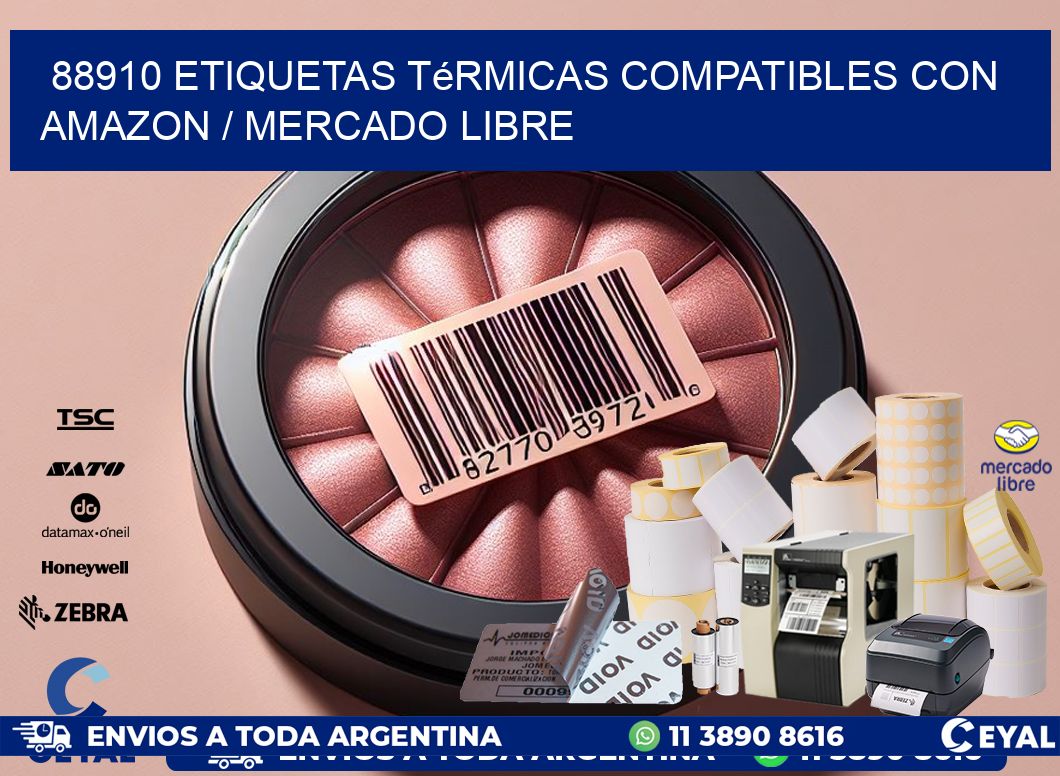 88910 etiquetas térmicas compatibles con Amazon / Mercado Libre