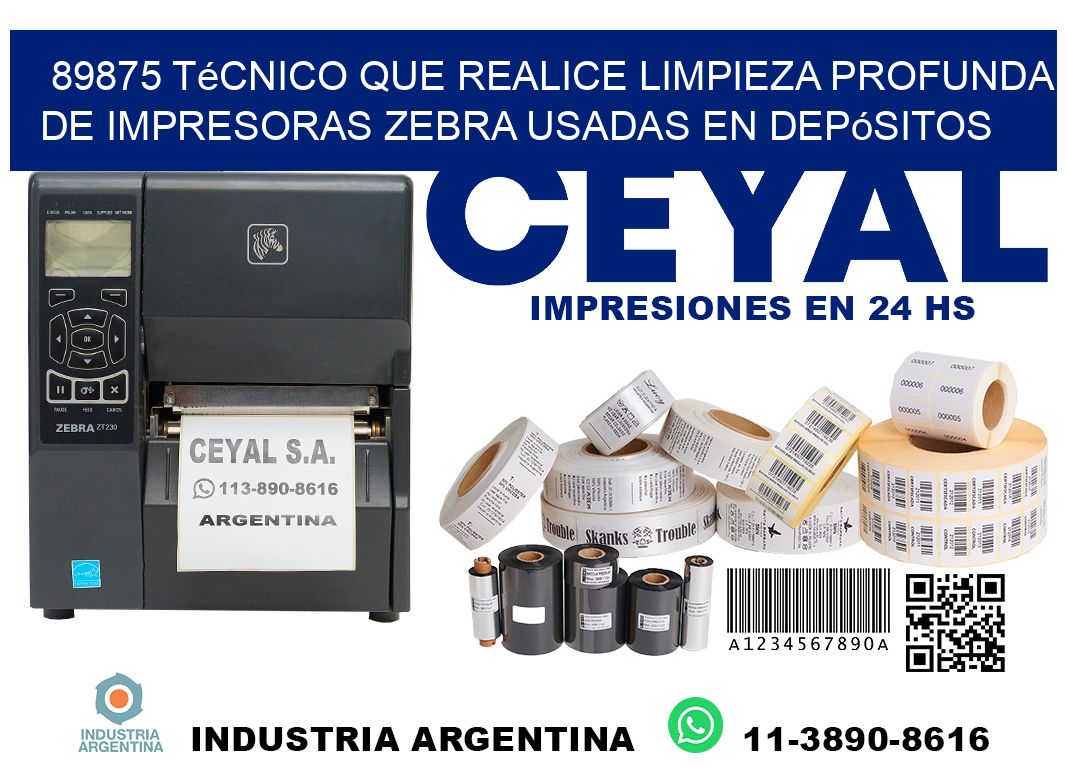 89875 técnico que realice limpieza profunda de impresoras zebra usadas en depósitos