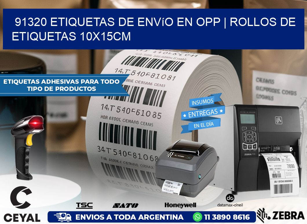 91320 Etiquetas de envío en opp | Rollos De Etiquetas 10x15CM