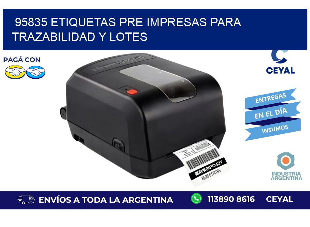 95835 etiquetas pre impresas para trazabilidad y lotes