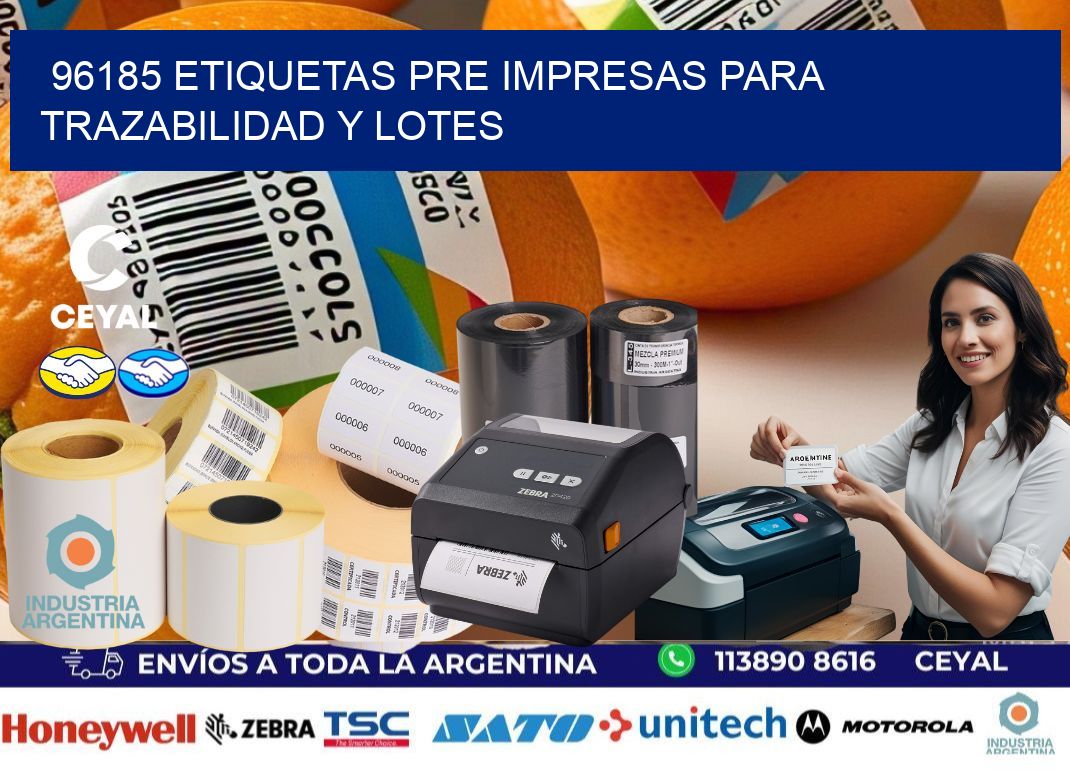 96185 etiquetas pre impresas para trazabilidad y lotes