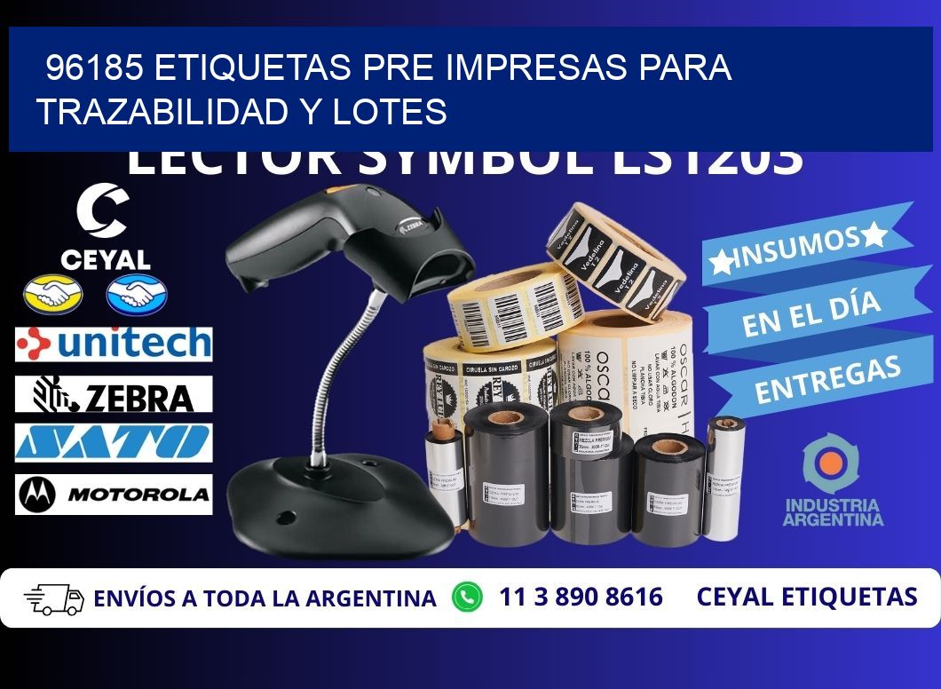 96185 etiquetas pre impresas para trazabilidad y lotes