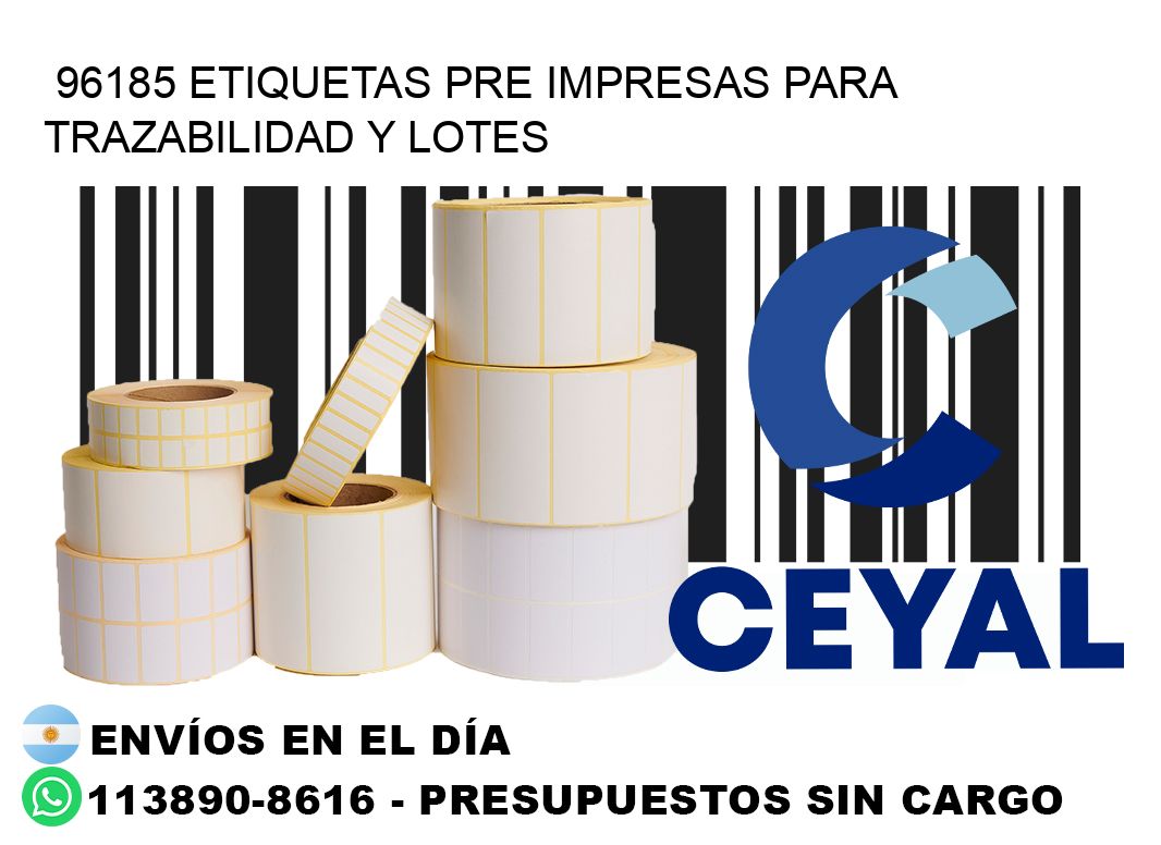 96185 etiquetas pre impresas para trazabilidad y lotes
